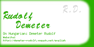 rudolf demeter business card